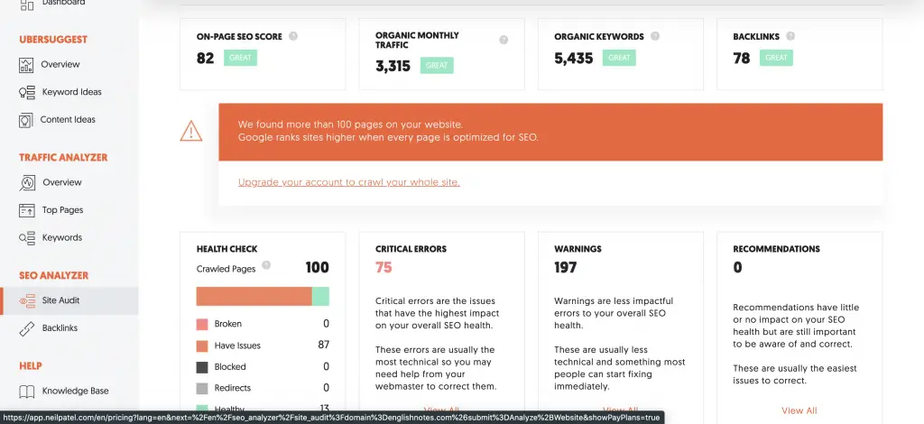 5 Best Free Website SEO Checker, Audit & Analysis Tools Sites 5 Screenshot 2020 09 19 at 16.16.44
