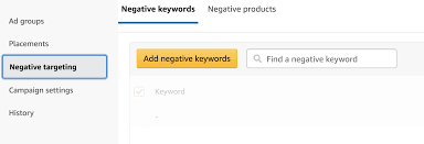 how to use negative keywords in amazon ads